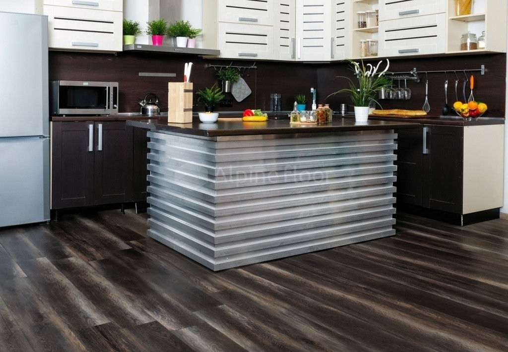 Кварцвиниловая плитка "Alpine Floor" Орех Темный  (1219*184*2мм) — купить в Сочи