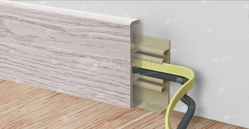 Напольный плинтус Rico Concept 80 Ясень норд (2200*20*80 мм) — купить в Сочи