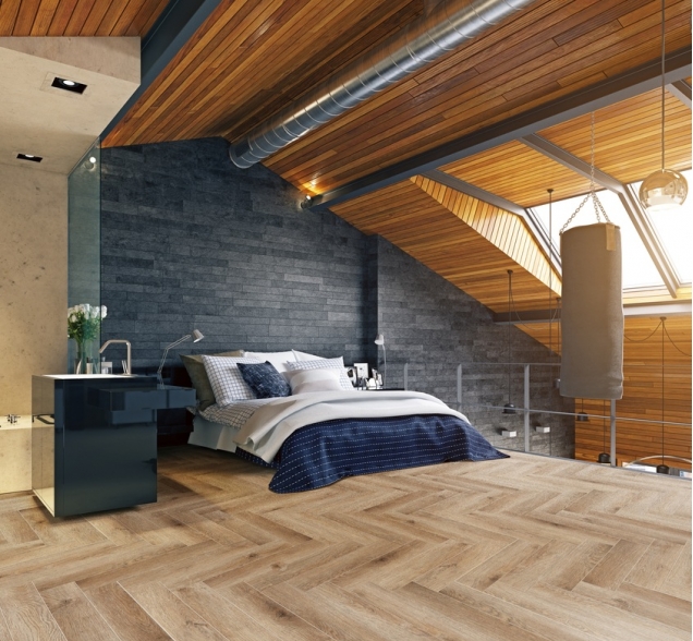 Виниловый ламинат SPC "Cronafloor" Herringbone Дуб Монпелье (640*128*4,5 мм) — купить в Сочи