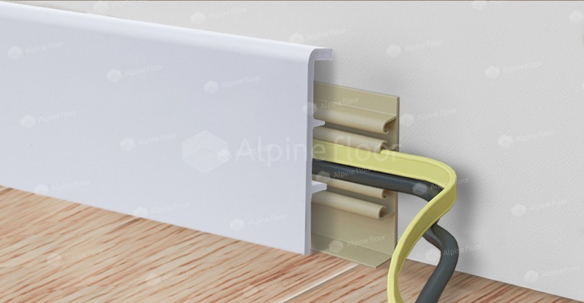 Напольный плинтус Rico Concept 80 Белый (2200*20*80 мм) — купить в Сочи