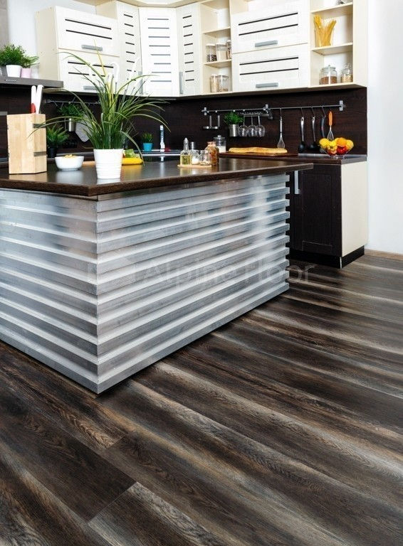 Кварцвиниловая плитка "Alpine Floor" Орех Темный  (1219*184*2мм) — купить в Сочи