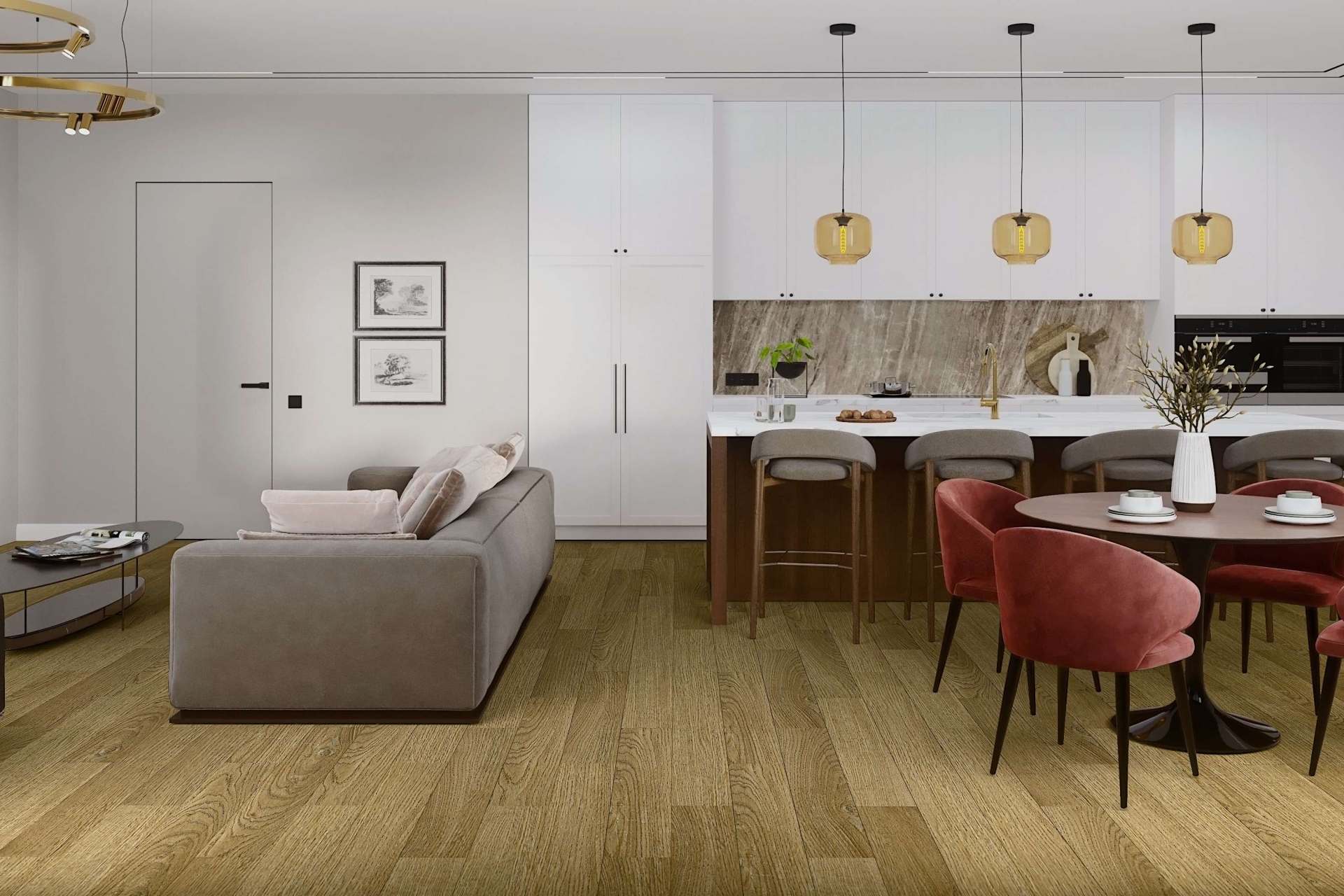 SPC ламинат «Damy Floor» Дуб Золотой (1220*180*4 мм) — купить в Сочи