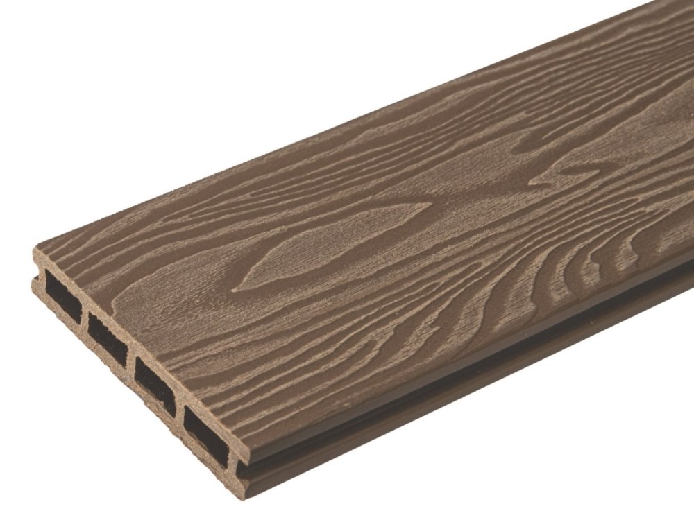 Террасная доска орех TalverWood 150*25мм 3D текстура дерева брашинг — купить в Сочи