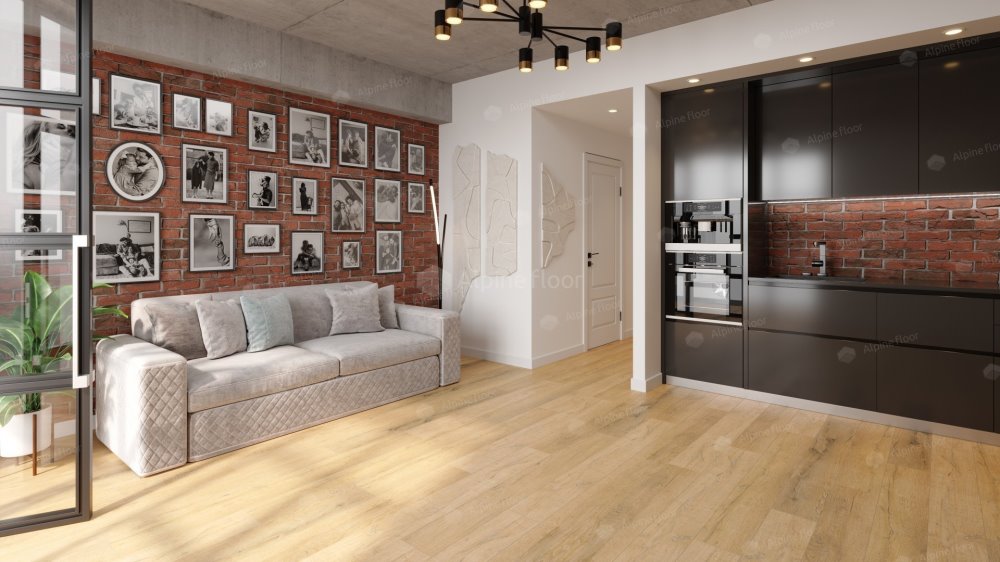 SPC Ламинат "Alpine Floor" Дуб медовый (1220*183*8 мм) — купить в Сочи