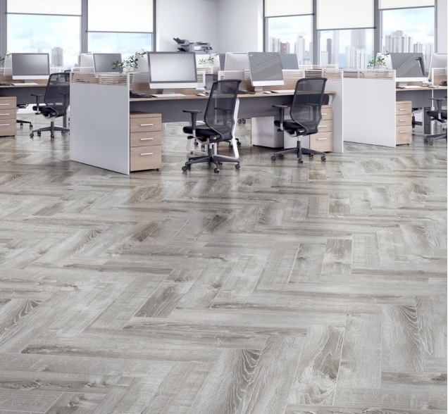 Виниловый ламинат SPC "Cronafloor" Herringbone Дуб Страсбург (640*128*4,5 мм) — купить в Сочи