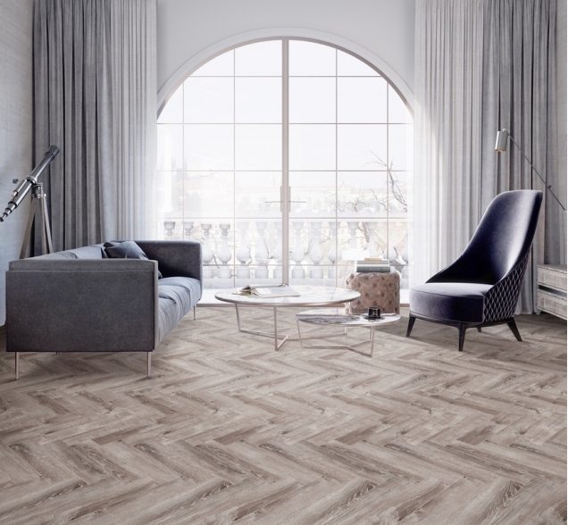 Виниловый ламинат SPC "Cronafloor" Herringbone Дуб Тулон (640*128*4,5 мм) — купить в Сочи