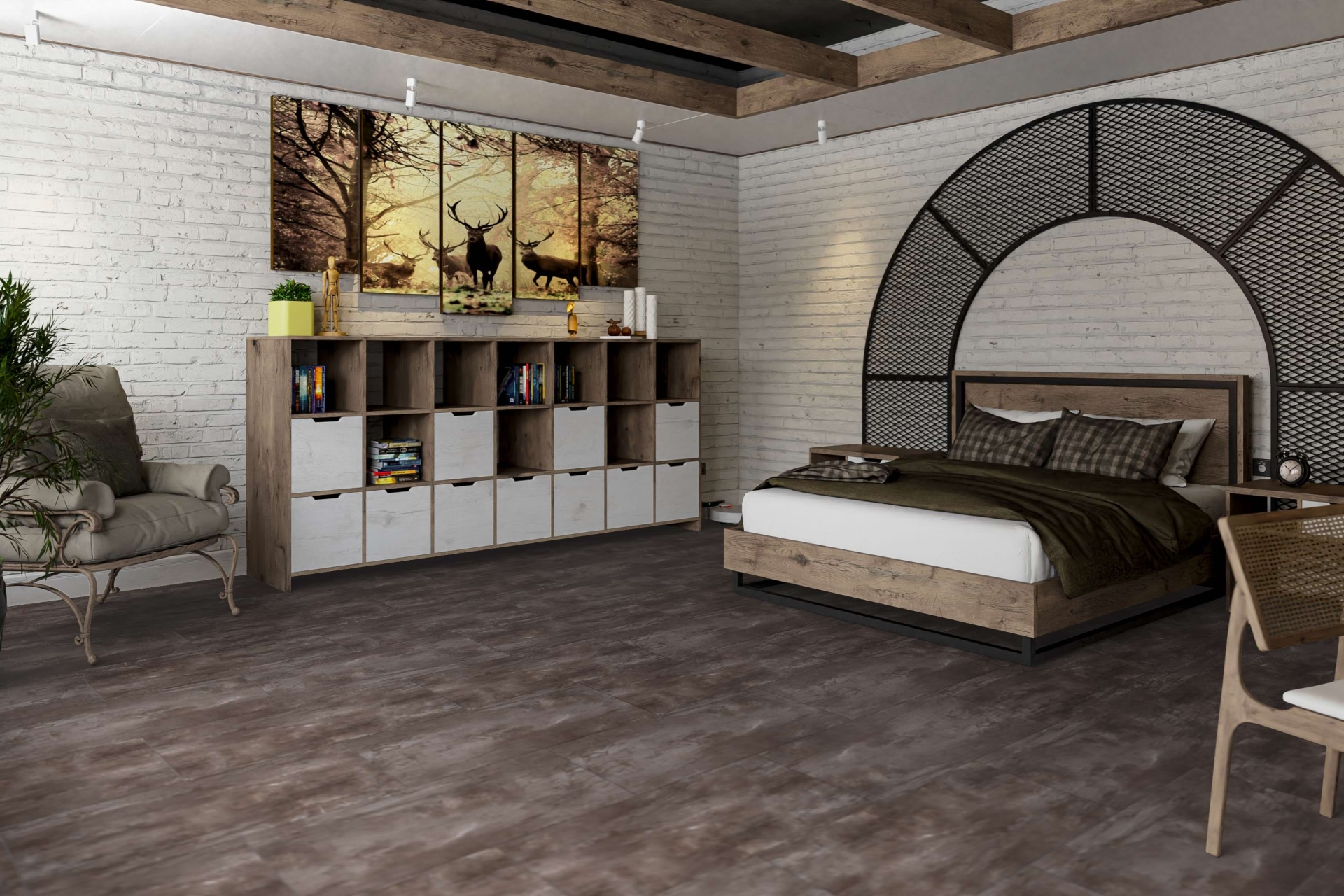 Усовершенствованная кварц-виниловая плитка «Damy Floor» Вайсхорн (912,4*455,2*2,5 мм) — купить в Сочи