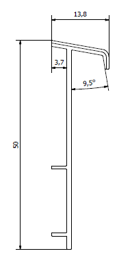 Плинтус для ковролина "Korner" Listwa светло-серый (2500*13,8*50 мм) — купить в Сочи