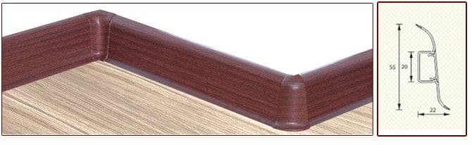 Плинтус "Идеал" пластиковый Комфорт Вишня дикая (2500*22*55 мм) — купить в Сочи