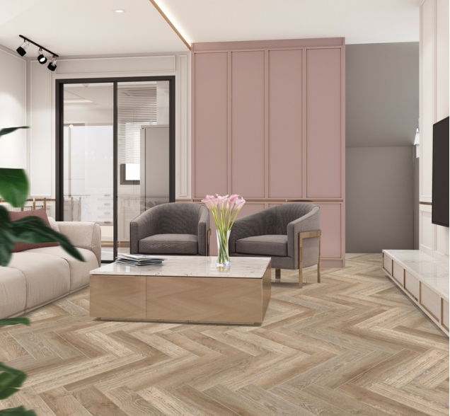 Виниловый ламинат SPC "Cronafloor" Herringbone Дуб Лилль (640*128*4,5 мм) — купить в Сочи