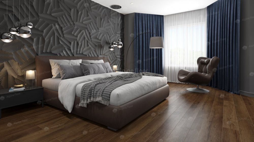 SPC Ламинат "Alpine Floor" Дуб шоколадный (1220*183*8 мм) — купить в Сочи