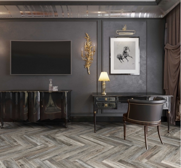 Виниловый ламинат SPC "Cronafloor" Herringbone Дуб Реймс (640*128*4,5 мм) — купить в Сочи