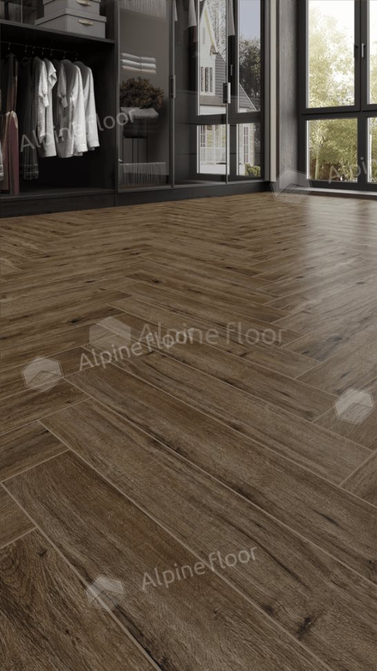 Ламинат "Alpine Floor" Herringbone 12 PRO Дуб Бордо (606*101*12 мм) — купить в Сочи