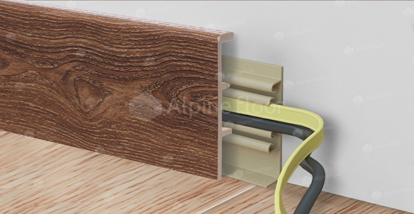 Напольный плинтус Rico Concept 80 Дуб миндальный (2200*20*80 мм) — купить в Сочи