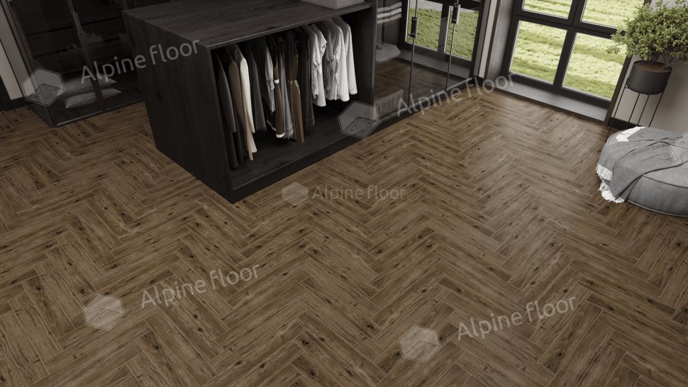 Ламинат "Alpine Floor" Herringbone 12 PRO Дуб Бордо (606*101*12 мм) — купить в Сочи