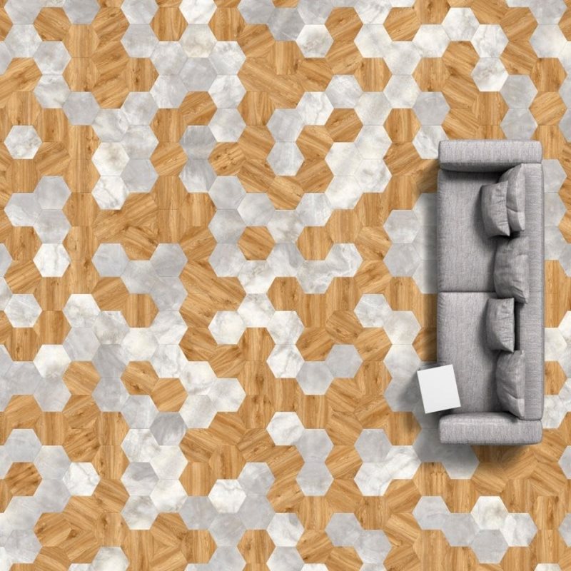 Виниловая плитка Big Hexagon 261 (452,64*392*2,5 мм) — купить в Сочи