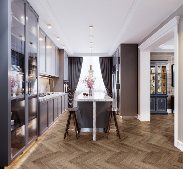 Виниловый ламинат SPC "Cronafloor" Herringbone Дуб Тулуза (640*128*4,5 мм) — купить в Сочи