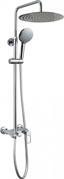 Комплект Kub для ванны, смеситель с душевой колонной, тропический/ручной душ, хром 54-310-crm