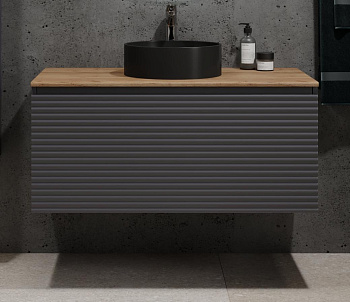 Тумба Cossety 100 подвесная Антрацит/Дуб Крафт золотой Coss.01.100/P/A-DZ/JR