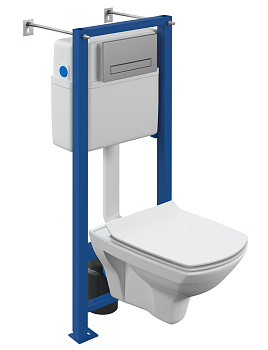 Комплект Carina XL CO DPL EO slim, инсталляция Vrctor, кнопка Blick хром матовый 64440