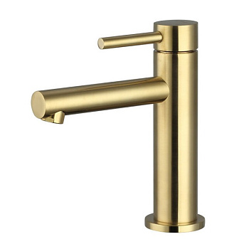 Смеситель Don для умывальника с гибкой подводкой 40см, без донного клапана, матовое золото 53-522-brg