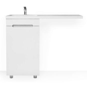 Тумба под стиральную машину Forte 110, напольная левая, белая For.01.110.L/N/W